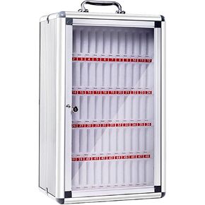 Cell Phone Cabinet Aluminum Alloy 6/12/24/36/48/60 Slots Cell Phone Storage Cabinet with Handle Lock for School Factory Examination,36 in Kuwait