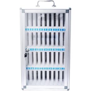 Student Storage Cabinet Staff Mobile Phone Mobile Phone Storage Storage Box Transparent Lock Mobile Phone Storage Cabinet,Silver-36 in Kuwait