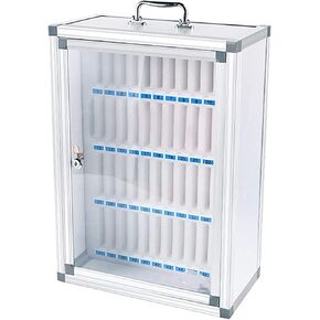 Phone Storage Cabinet 6-60 Slots Aluminum Alloy Wall Phone Box with Lock Pocket Chart Classroom Factory Cell Phone Holder,48 in Kuwait