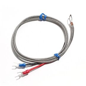 K Type Sheet Thermocouple Temperature Sensor Measuring Line Surface Patch Probe 1000℃ Terminal Connection 0.5M-5M 1Pcs(Cable Length 1.5M) in Kuwait
