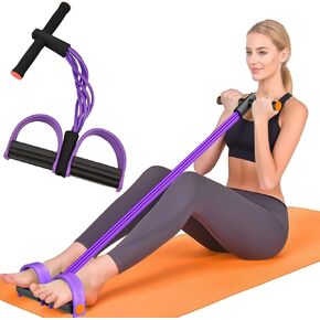 Resistance Bands with Handles, 6-Tube Elastic Foot Pedal Resistance Band, Natural Rubber Ankle Puller Sit-up Exercise, Multifunction Fitness Band for Abdomen, Waist, Arm, Leg Stretching Training in Saudi Arabia