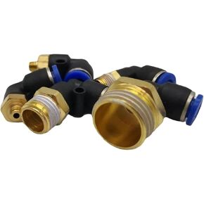 Pneumatic Connector L Shape PL 4/6/8/10/12mm Hose Tube M5 6 1/8 1/4 3/8 1/2 Thread Elbow Quick Coupling Fitting 10Pcs(PL8-04) in Saudi Arabia