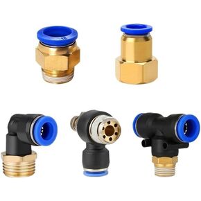 Pneumatic Connector Fitting PC 4mm 6mm 8mm Thread 1/8 1/4 3/8 1/2 Hose Fittings Connectors 50Pcs(OD10mm-1I8) in Saudi Arabia