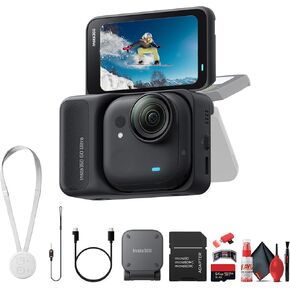 Insta360 GO Ultra Standard Bundle Midnight Black | Compact Wearable Action Camera with Magnetic Mounts, Smooth Stabilized Video, Hands-Free Vlogging Kit + 64GB Card + Card Reader + More in Saudi Arabia