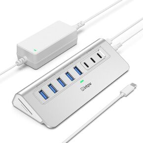 محرك USB مدعوم 10 جيجابت في الثانية ، INTPW 9-PORT USB 3.2 HUB ، محور USB C مع USB A/USB C 3.2 ، 4 USB 3.0 ، 2 PD 45W شحن الموانئ ، محول الطاقة 65W وكابل 3.3 قدم ، ALUMINUM USB HUB لجهاز الكمبيوتر المحمول ، iPhone 16/15 ، PC ، PC. in Kuwait