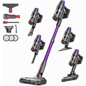 مكنسة كهربائية لاسلكية من تيك رايز، مكنسة كهربائية بقدرة 500 واط/45 كيلو باسكال للمنزل، فرشاة مضادة للتشابك و8 في 1 قائمة بذاتها، خفيفة الوزن وقت التشغيل حتى 60 دقيقة مع شاشة LED للأرضيات الصلبة والسجاد وشعر الحيوانات الأليفة in Kuwait