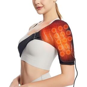 Shoulder Heating Pads for Pain Relief - Jade Stone Heated Shoulder Wrap with 3 Temperature Settings, Ideal for Rotator Cuff, Shoulder Soreness Relief at Home,Office-Jet Black in Kuwait