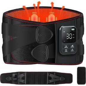 Cordless Heating Massage Belt for Lower Back Discomfort - 5000mAh Adjustable Heat Therapy Wrap with 4 Vibration & Rechargeable Battery, Heating Pad for Muscle Relaxation in Saudi Arabia
