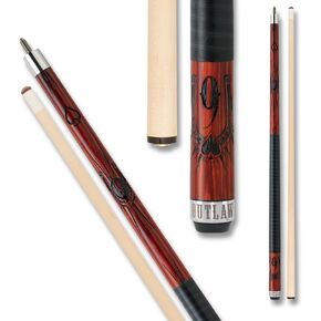 OUTLAW OL14 Cherry Pool Cue - خشب القيقب الملون بالكرز مع تصميم 9 كرات ومجرفة in Kuwait