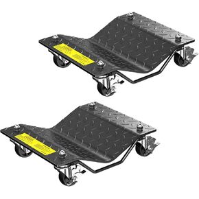 3000LBS Car Wheel Dolly, Heavy Duty Car Moving Cart with Brakes, 4mm Thick Steel Wheel Dolly Set of 2 Piece with Nylon Swivel Casters for Vehicle Relocation and Auto Repair in Saudi Arabia
