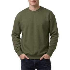 سويت شيرت رجالي مبطن بالصوف بياقة دائرية وقميص متوسط ​​الوزن دافئ للخريف والشتاء بلوفر قطني حراري كاجوال in Kuwait