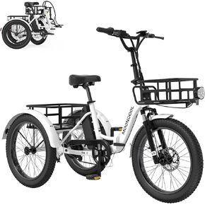 دراجة ثلاثية العجلات كهربائية قابلة للطي من MOONCOOL للبالغين، إطار ألومنيوم Etrike مقاس 20 بوصة، ذروة 1000 وات 48 فولت 15 أمبير تفاضلي خلفي، تعليق أمامي، 15.5 ميل في الساعة، حمولة 450 رطل، 95% مجمعة مسبقًا in Kuwait