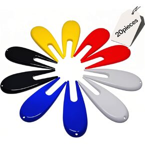 Adhere Golf Divot Repair Tools Plastic Golf Pitchforks 10/20pcs 5 Colours Mix Pack in Kuwait
