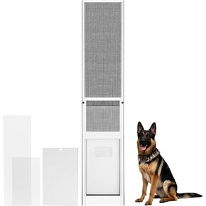 XL Dog Door للباب الزجاجي المنزلق ، إدراج باب كبير في الفناء الكلب للباب المنزلق ، ارتفاع قابل للتعديل من 44 "إلى 84" ، عرض رفرف: 14 بوصة in Kuwait