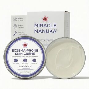 كريم سفين آيلاند ميراكل مانوكا (8.8 أونصة) | كريم الأكزيما الطبيعي الخالي من الستيرويد ومرطب الوجه | معتمد من الجلد | بزيت أوراق المانوكا | للبشرة الجافة والرضع والكبار | صنع في نيوزيلندا in Kuwait