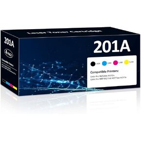 201A خراطيش الحبر 4 حزمة متوافقة مع HP Color LaserJet Pro M277DW لاعبي HP201A 201x العائد العالي مع M252DW MFP M277DW M277N M277C6 الطابعة (أسود/سايان/ماجنتا/أصفر) in Kuwait