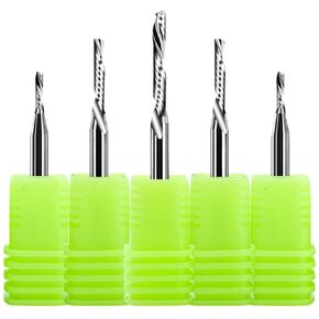 Vsharp 3.175mm Shank Left Spiral Milling Cutter Down Cut One Flute Router Bit CNC End Mill Engraving Bits Tungsten Steel Acrylic(3.175x2.5x8) in Kuwait