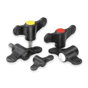 Kipp 06652-106X40 Novo·Grip Grey Thermoplastic Wing Grip with M6 External Thread, Steel Bolt, Metric, 14 mm Diameter, 40 mm Screw Length, Anthracite Grey Cap Color (Pack of 10) in Saudi Arabia