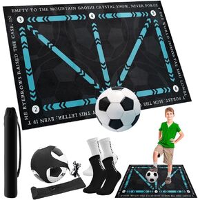 Pro Agility Soccer Mat with Video Training | 47"x32" Soccer Training Mat for Ball Mastery & Quickness | Non-Slip Footwork Skills Mat for Home/Gym | All Ages 5-65+ Training Equipment Kit in Saudi Arabia