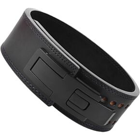Weightlifting Adjustable Lever Belt 13MM Men's Squat Deadlift Leather Waist Support Power Weightlifting Lever Buckle（Black） in Saudi Arabia