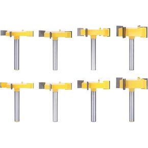 لقمة توجيه الخشب 1/4 بوصة 6 مم عرقوب 4 حافة T نوع قاطع الشق أداة النجارة قاطع الطحن الخشبي الصناعي (الحجم: 6.35 × 7.94 × 40 × 46) in Kuwait