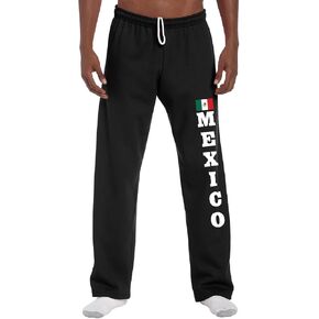 STUFF WITH ATTITUDE Mexico Black Open Bottom Sweatpants in Kuwait