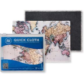 قطعة قماش سريعة لتنظيف النظارات من الألياف الدقيقة - 5x7، خريطة العالم، عبوتان مع حقيبة | منظف ​​العدسات على الوجهين للنظارات والكاميرا والشاشات والزجاج | أقمشة تلميع الزجاج المصنوعة من الألياف الدقيقة القابلة لإعادة الاستخدام in Kuwait