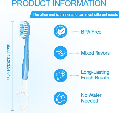 فرشاة أسنان صغيرة للاستعمال مرة واحدة مع معجون أسنان 26 قطعة، فرشاة أسنان محمولة 5 في 1 للسفر مع معجون أسنان + مكشطة لسان + أعواد + حقيبة سفر للخيط (مزيج من 5 نكهات، 26) in Kuwait