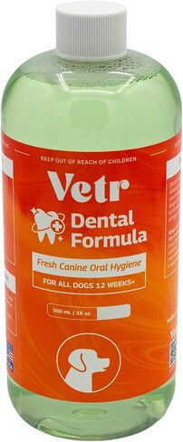 تركيبة Vetr لطب الأسنان للكلاب - مادة مضافة سائلة للعناية بالفم بنكهة النعناع مع إنزيمات لدعم التنفس والأسنان - تركيبة بيطرية في الولايات المتحدة الأمريكية (16 أونصة) in Kuwait