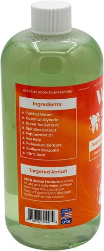 تركيبة Vetr لطب الأسنان للكلاب - مادة مضافة سائلة للعناية بالفم بنكهة النعناع مع إنزيمات لدعم التنفس والأسنان - تركيبة بيطرية في الولايات المتحدة الأمريكية (16 أونصة) in Kuwait