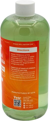 تركيبة Vetr لطب الأسنان للكلاب - مادة مضافة سائلة للعناية بالفم بنكهة النعناع مع إنزيمات لدعم التنفس والأسنان - تركيبة بيطرية في الولايات المتحدة الأمريكية (16 أونصة) in Kuwait