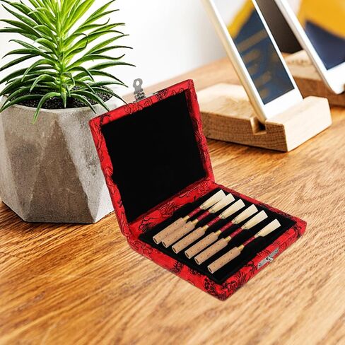 حافظة Luxshiny خفيفة الوزن مغطاة بقماش Oboe Reed مع حقيبة حريرية سعة 6 سعة منظم تخزين Oboe Reed وواقي أحمر in Kuwait