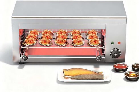 شواية السلمندر الكهربائية بقدرة 2000 واط - شواية قابلة للتعديل بـ 4 مستويات وصينية زيت قابلة للإزالة، مذاب الجبن 122 درجة فهرنهايت - 572 درجة فهرنهايت من أجل ذوبان مثالي، تحمير وشوي على سطح الطاولة in Kuwait