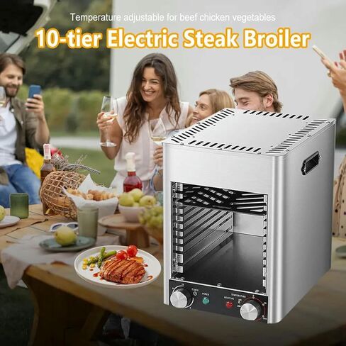 Commercial Steak Broiler, 1700w Electric Steak Broiler, Indoor Grill Tabletop Broiler,with Tray & Grill & Handle,for Dining Room in Saudi Arabia