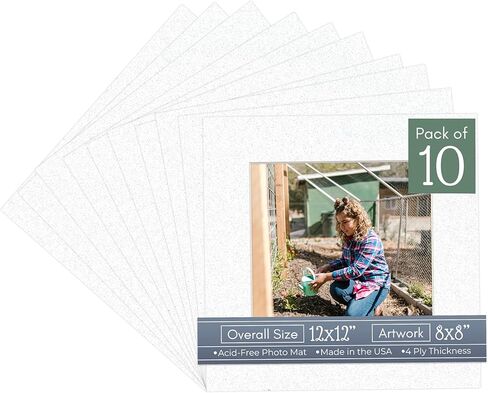 حمض Countryarthouse Orange Free 12x12 صورة مربعة حصيرة إطار مربع مع قطع شطرية بيضاء ل 8 × 8 صور - يناسب إطار 12x12 - حزمة 1 matboard in Kuwait