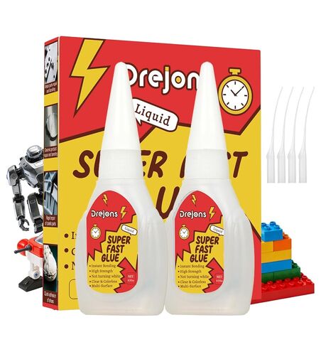 Super Glue for Plastic Fast-Drying Plastic Model Glue Strong Adhesive 3D Print, Car, PVC, Acrylic, Craft, Wood, DIY Craft 0.35 oz*2 Pack in Saudi Arabia