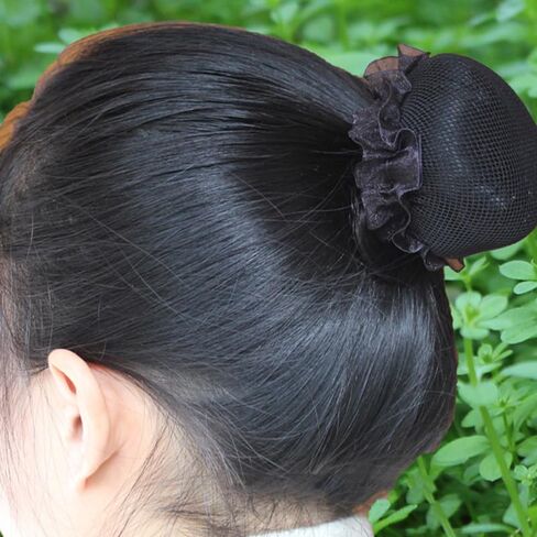 Ipetboom 5Pcs Black Hair Nets for Women - Invisible Stretch Lace Bun Covers Hair Accessories for Ballet Dance Gymnastics Wedding and Everyday Styling 3.93In Diameter in Saudi Arabia