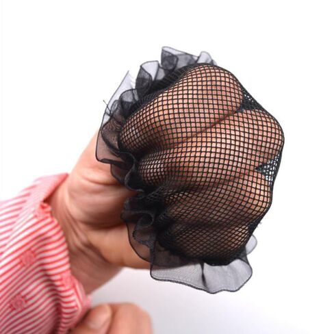 Ipetboom 5Pcs Black Hair Nets for Women - Invisible Stretch Lace Bun Covers Hair Accessories for Ballet Dance Gymnastics Wedding and Everyday Styling 3.93In Diameter in Saudi Arabia