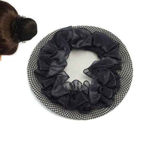 Ipetboom 5Pcs Black Hair Nets for Women - Invisible Stretch Lace Bun Covers Hair Accessories for Ballet Dance Gymnastics Wedding and Everyday Styling 3.93In Diameter in Saudi Arabia