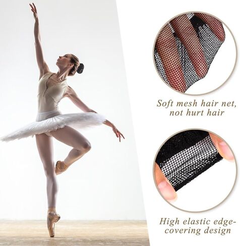 مجموعة إكسسوارات الشعر النسائية من Uonlytech: 5 قطع من أغطية الكعكة المرنة السوداء غير المرئية، شبكات شعر قابلة لإعادة الاستخدام للباليه والرقص والفتيات والنساء in Kuwait