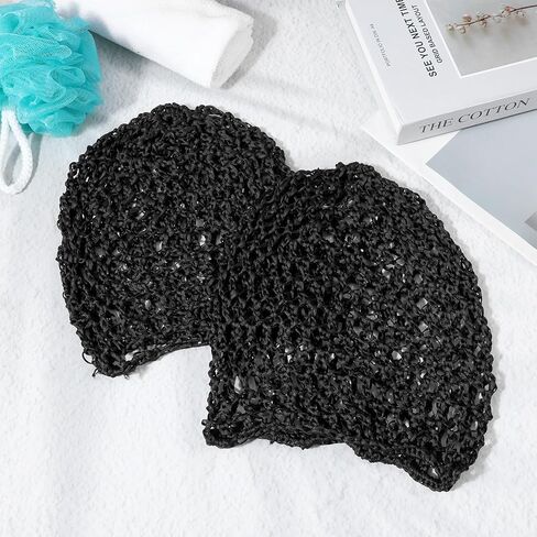 2 Pcs Crochet Hair Net, Reusable Hair Nets for Sleeping, Hairs Wrap Net, Black Mesh Wrapping Hairs Cap Knit Snood Hat Sleeping Hat in Saudi Arabia