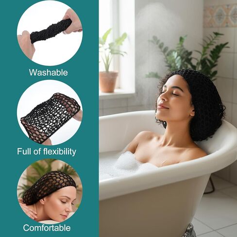2 Pcs Crochet Hair Net, Reusable Hair Nets for Sleeping, Hairs Wrap Net, Black Mesh Wrapping Hairs Cap Knit Snood Hat Sleeping Hat in Saudi Arabia