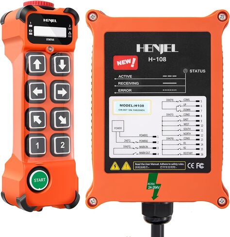 Crane Wireless Remote Control Industrial Hoist Overhead Bridge Crane Controller 8 Channel Button 2 Transmitters 110V 220V 380V Receiver in Kuwait