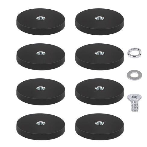 8 عبوات من مغناطيس النيوديميوم المطلي بالمطاط مع فتحة 1/4 بوصة - 20 خيط، قاعدة مغناطيسية قوية للتثبيت بوزن 30 رطلًا لشريط الضوء، والكاميرا، وPTZ، والأدوات، واستخدام السيارة - حامل مغناطيس لاصق شديد التحمل مقاس 1.69 بوصة in Kuwait