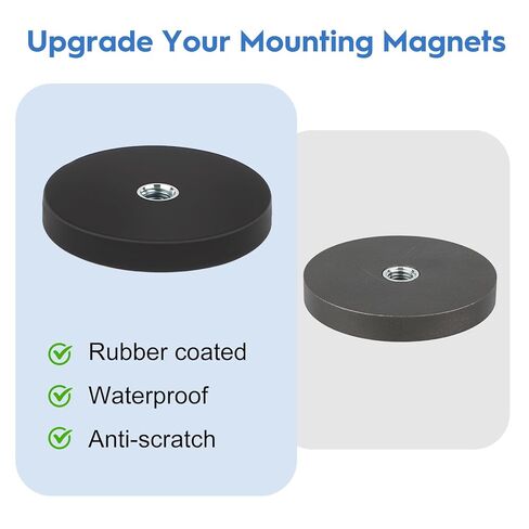 8 عبوات من مغناطيس النيوديميوم المطلي بالمطاط مع فتحة 1/4 بوصة - 20 خيط، قاعدة مغناطيسية قوية للتثبيت بوزن 30 رطلًا لشريط الضوء، والكاميرا، وPTZ، والأدوات، واستخدام السيارة - حامل مغناطيس لاصق شديد التحمل مقاس 1.69 بوصة in Kuwait