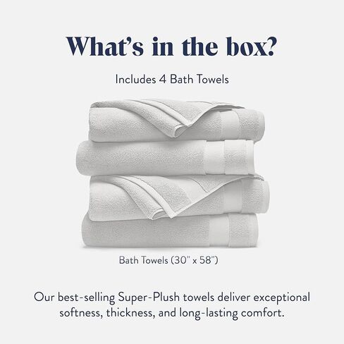 مناشف حمام بروكلين فائقة النعومة مصنوعة من القطن التركي بنسبة 100% - مجموعة من 4-770 جرام لكل متر مربع، عالية الامتصاص، قابلة للغسل في الغسالة، مجموعة مناشف حمام مثالية للمنزل والحمام (30 بوصة × 58 بوصة، رمادي بيوتر) in Kuwait
