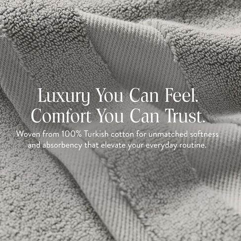 مناشف حمام بروكلين فائقة النعومة مصنوعة من القطن التركي بنسبة 100% - مجموعة من 4-770 جرام لكل متر مربع، عالية الامتصاص، قابلة للغسل في الغسالة، مجموعة مناشف حمام مثالية للمنزل والحمام (30 بوصة × 58 بوصة، رمادي بيوتر) in Kuwait