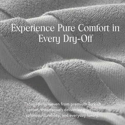 مناشف حمام بروكلين فائقة النعومة مصنوعة من القطن التركي بنسبة 100% - مجموعة مكونة من 2-770 جرام لكل متر مربع، عالية الامتصاص، قابلة للغسل في الغسالة، مجموعة مناشف حمام مثالية للمنزل والحمام (30 بوصة × 58 بوصة، رمادي بيوتر) in Kuwait