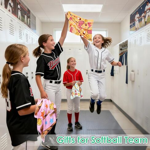 6 Pcs Softball Towel 15 x 17 Inch Absorbent Fast Drying Towels for Girls Women Sweat Funny Softball Gifts for Team Girls Hand Towel with Clip in Kuwait