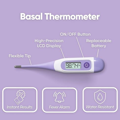 Wondfo Digital Basal Thermometer for Women Fertility – BBT Thermometer for Ovulation & Pregnancy Tracking – High Accuracy & LCD Display & Waterproof in Kuwait